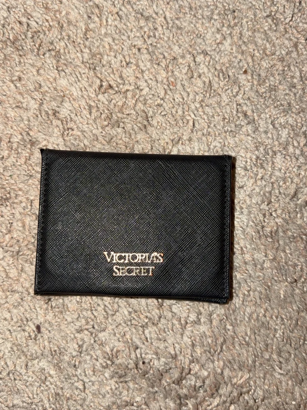 Victoria's Secret Black Card Wallet with Gold Logo - Picture 2 of 3